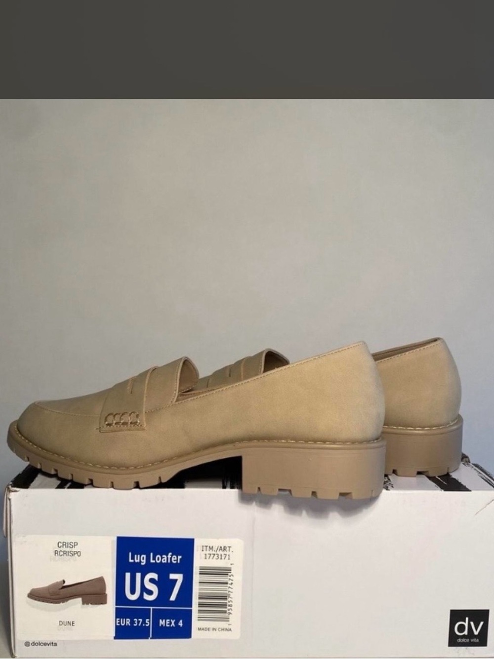 Dolce Vita Dune Lug Penny Loafer in Beige